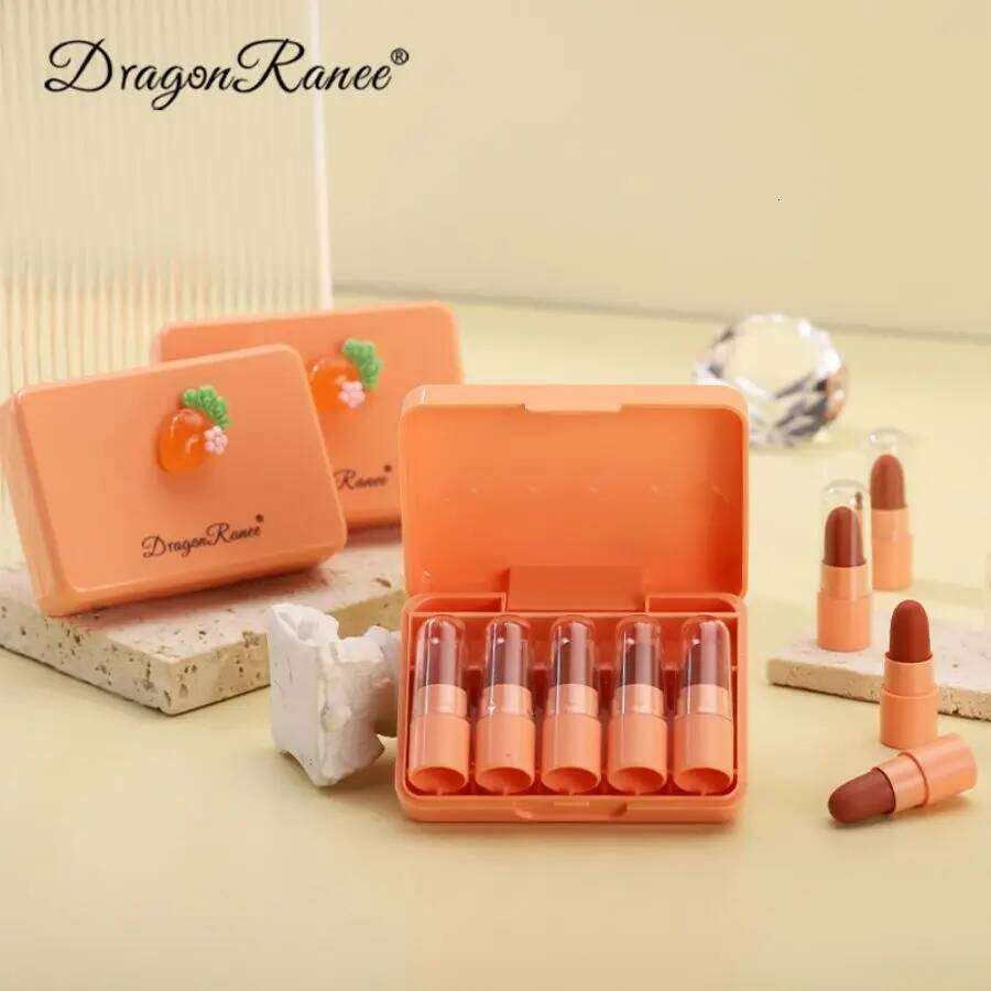 Five Set Whitening Complexion Waterproof Velvet Matte Long-Lasting Makeup Effect Lip Gloss Non-Stick Cup Non-Fading Lipstick H260302