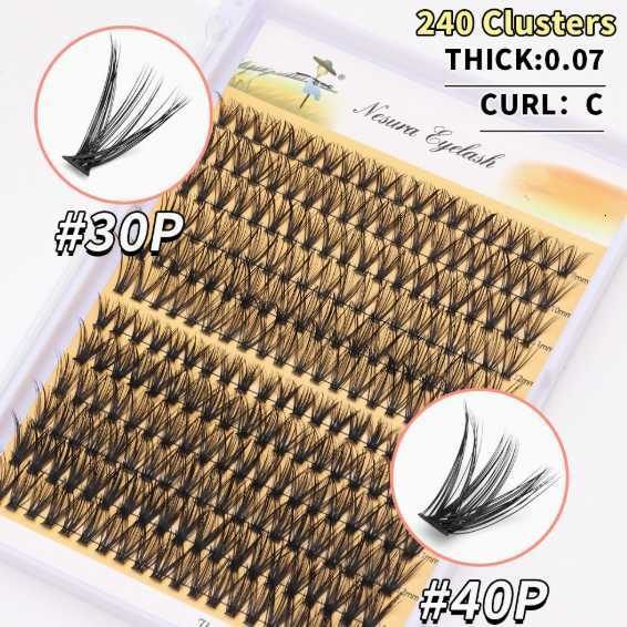 False lashes thick, natural, curled and extended lash set H260303