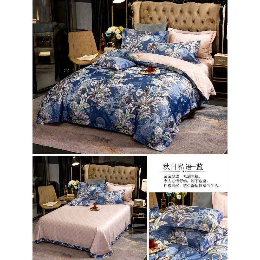 European four piece luxury grade cotton bed sheet quilt cover high end atmosphere bedding wedding jacquard W260302