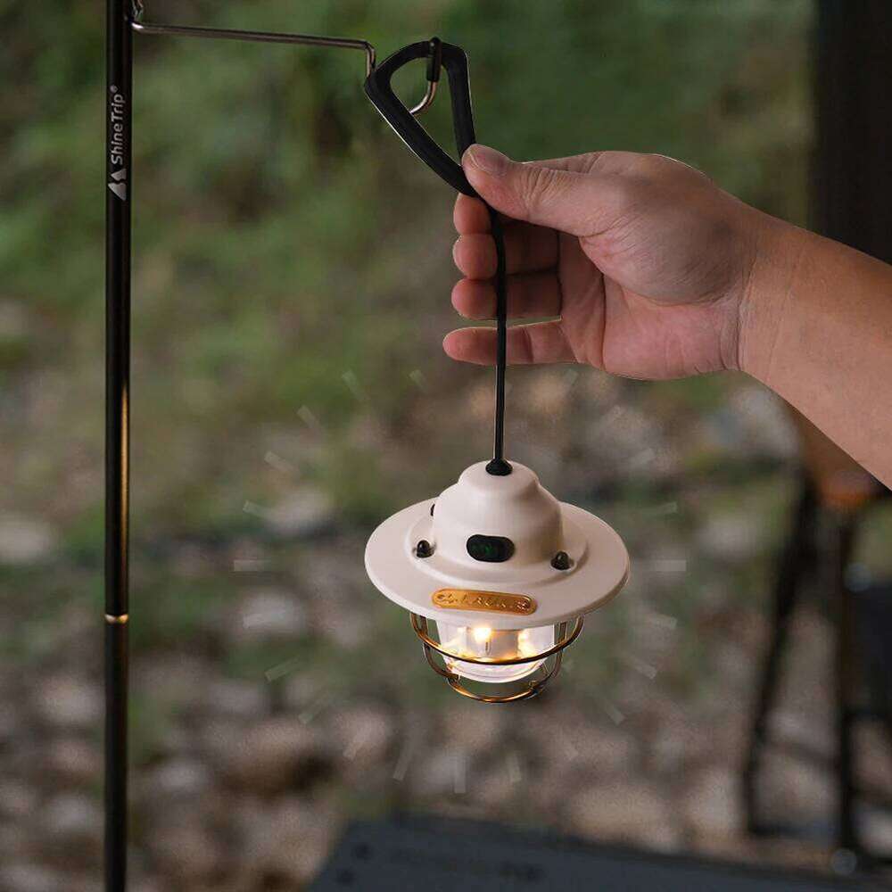 LED Retro Camping 1200mAh Rechargeable Emergency Light Portable Tent Hanging Stepless Dimming Desk Lamp for Outdoor S260302