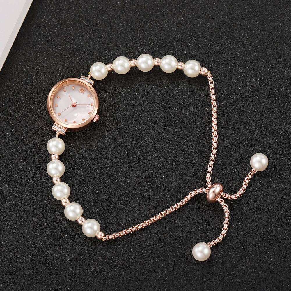 Elegant Pearl Bracelet Band Women Watches Fashion Roma Dial Quartz Wristwatch For Ladies Clock Reloj MujerWithout Box XJ260303