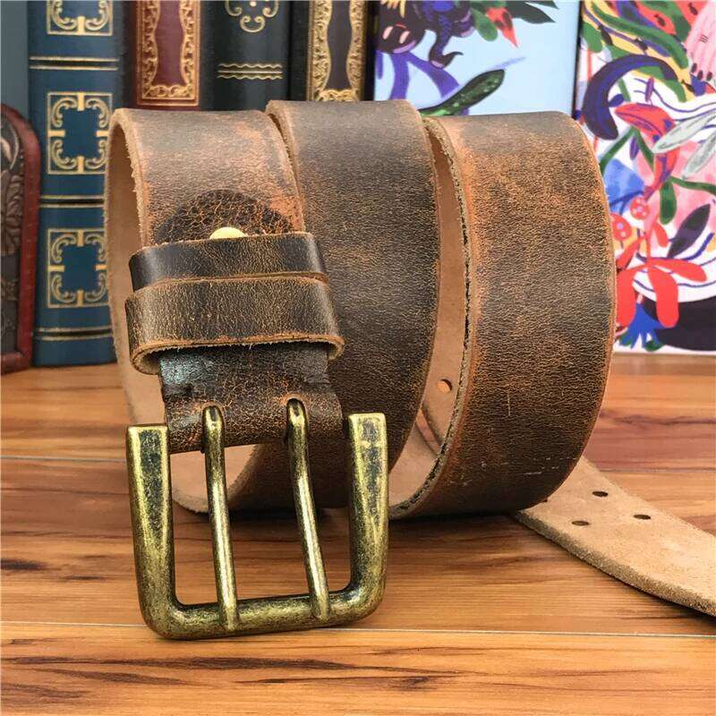 43MM Wide Double Pin Metal Buckle Genuine Ceinture Luxury Leather Waist Belt Fot Men MBT0018 S260228
