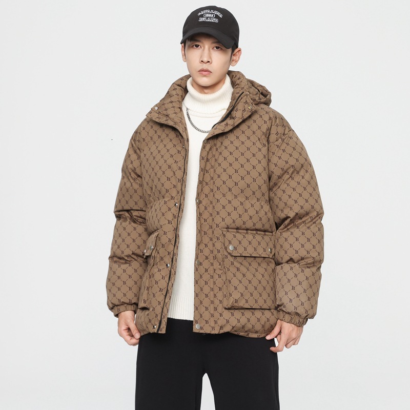 2026 Luxury Brand Designer Clothing 2025 Popular Couple's Cotton Jacket With Hood, Winter Trendy Coat, Thickened Cotton Coat With B-Print For Men - view 7