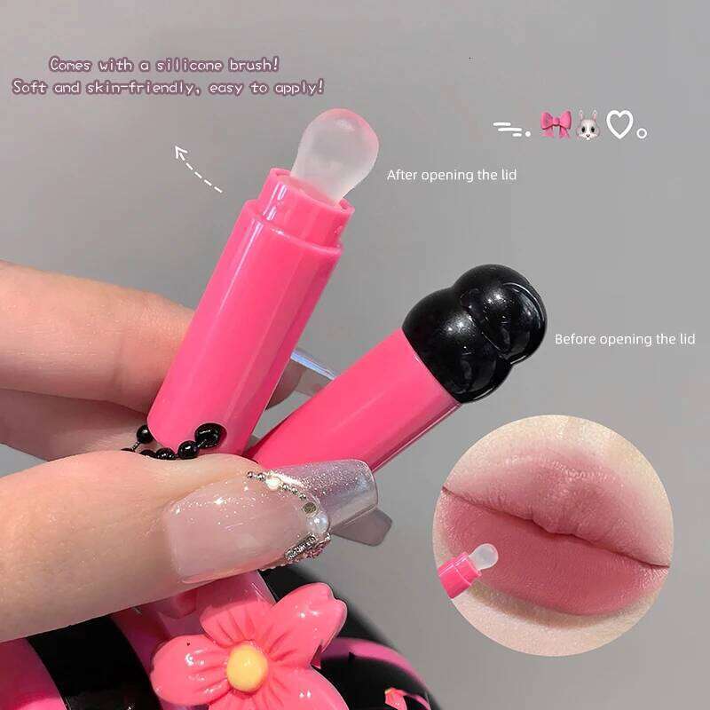 Gege Bear Dual Effect Velvet Matte & Glossy Pendant Glaze, Hydrating Moisture, Perfect for Layering, Brightening Lip Color H260302