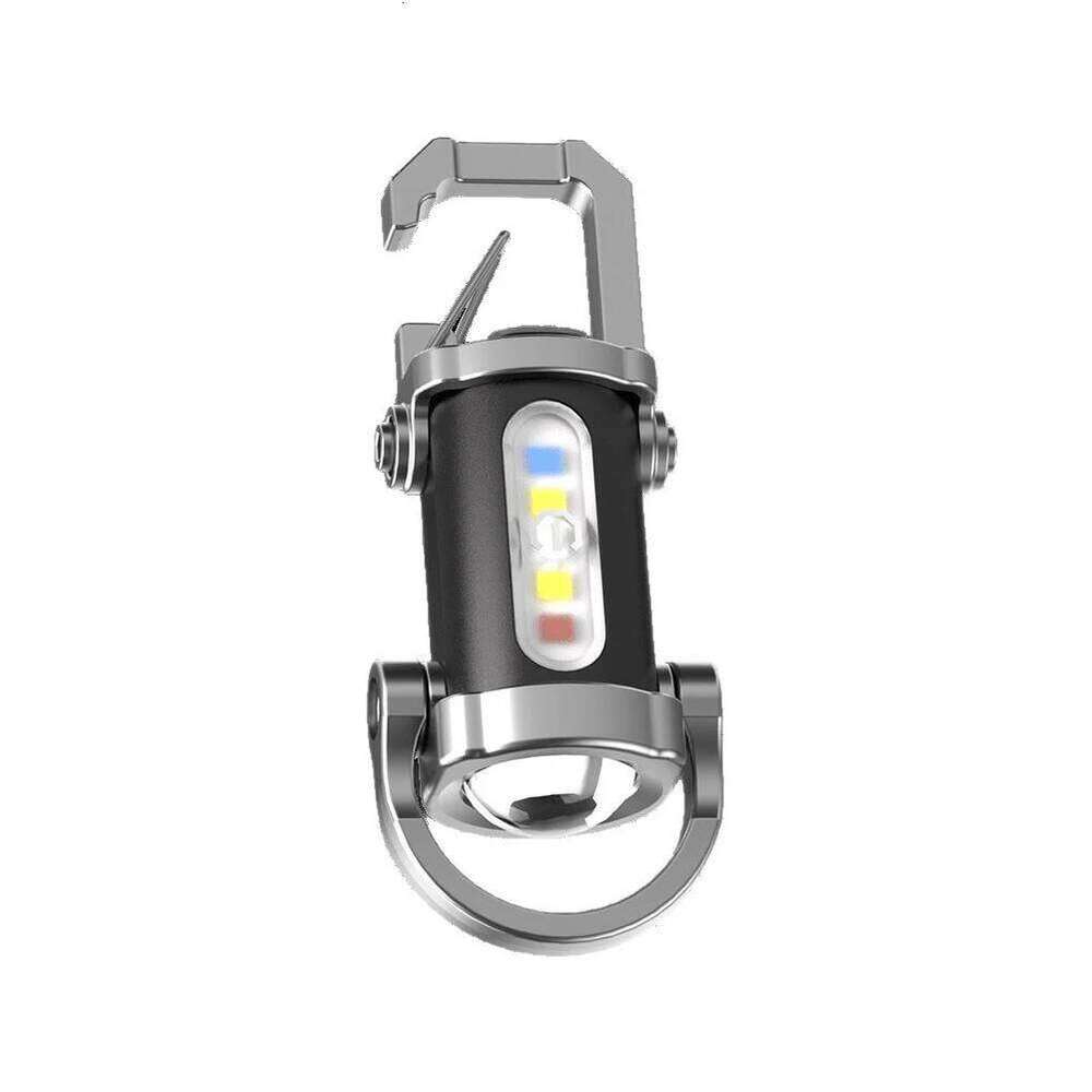 COB LED Keychain Type-C USB Rechargeable Pocket Ultralight Flashlight for Camping Hiking S260302
