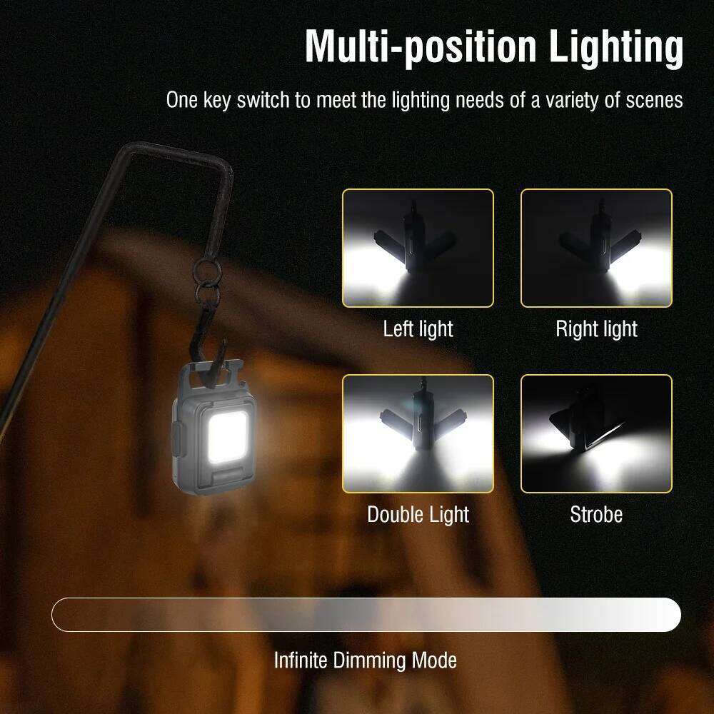 Multifunctional Mini Keychain LED Flashlight Type-C Rechargeable Work Light with Magnet Outdoor Camping Pocket Lamp Corkscrew S260302