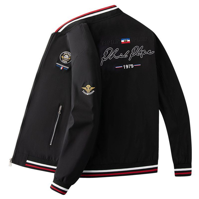 2026 Luxury Brand Designer Clothing European Style Trendy Baseball Collar Jacket 2022 Spring/Autumn New Embroidered Slim-Fit Trendy Men's Flight 
