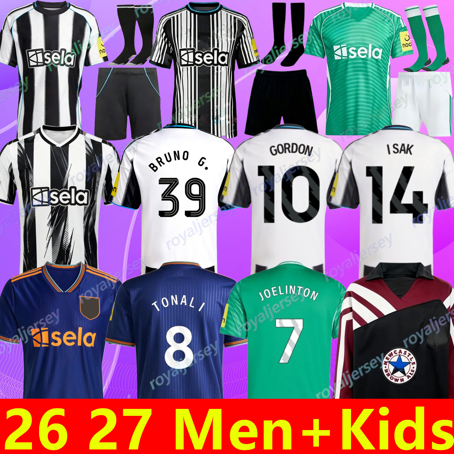 newcastled utd 25 26 27 Soccer Jerseys newcastle Bruno G Elanga Gordon Botman Joelinton Tonali Livramento ISAK WISSA NUFC 2025 2026 2027 football shirt mens kids kit
