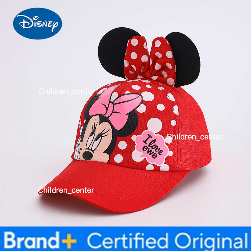 Disney Kawaii Mickey Minnie Mouse Kids Baseball Cap Bowknot Embroidery Girl Boy Cute Peaked Cap Summer Outdoor Shade Mesh Hat H260303