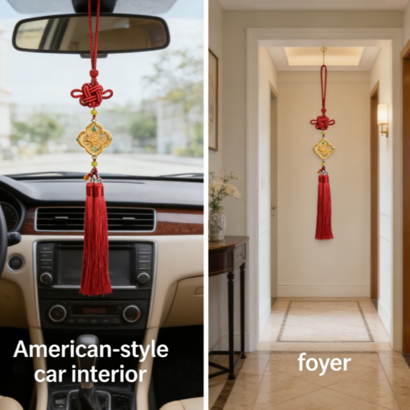 Chinese Style Auspicious jewelry Hanging Decoration Clouds Sand Gold Car Ornament Safe Driving Blessing Pendant Cultural Creative Design Lucky Auto In