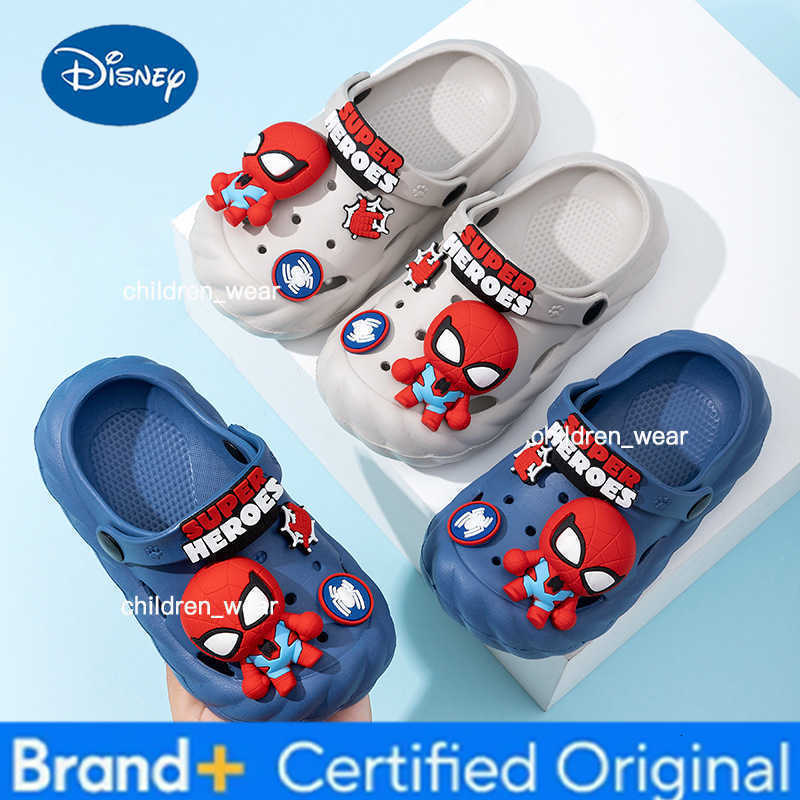 Disney 2026 ChildrenS Hole Sandals Boys Summer Home Slipper Cartoon Spider-Man Slipper ChildrenS Gifts Beach Shoes Size 18-29 H260303