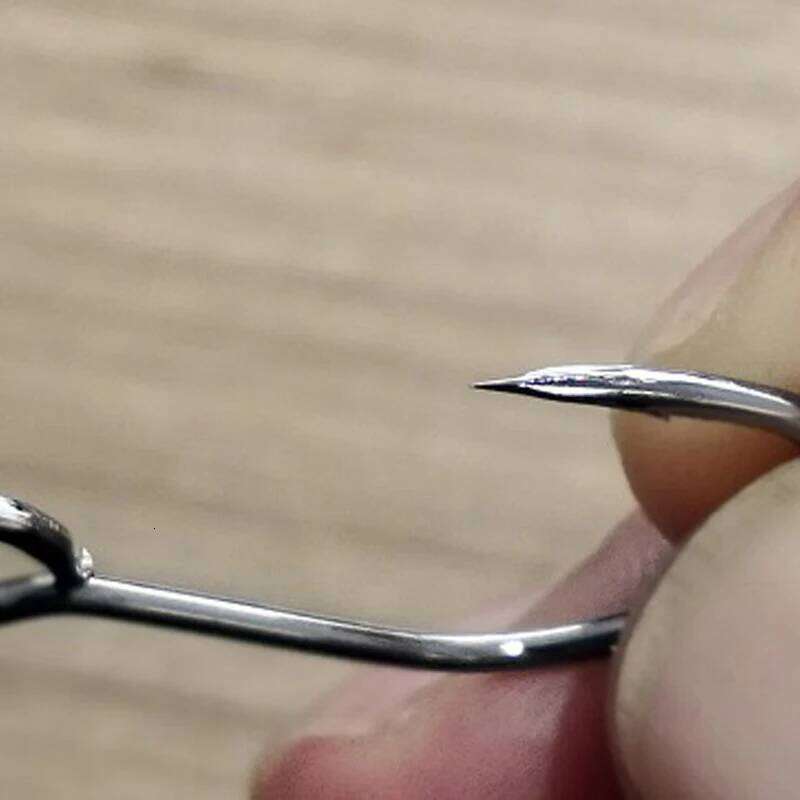 50pcs Size 8#-2/0# for Fishing Lure Replacement Single Fish Bait Inline Hook Big Eye Sharp High Carbon Steel Z260228
