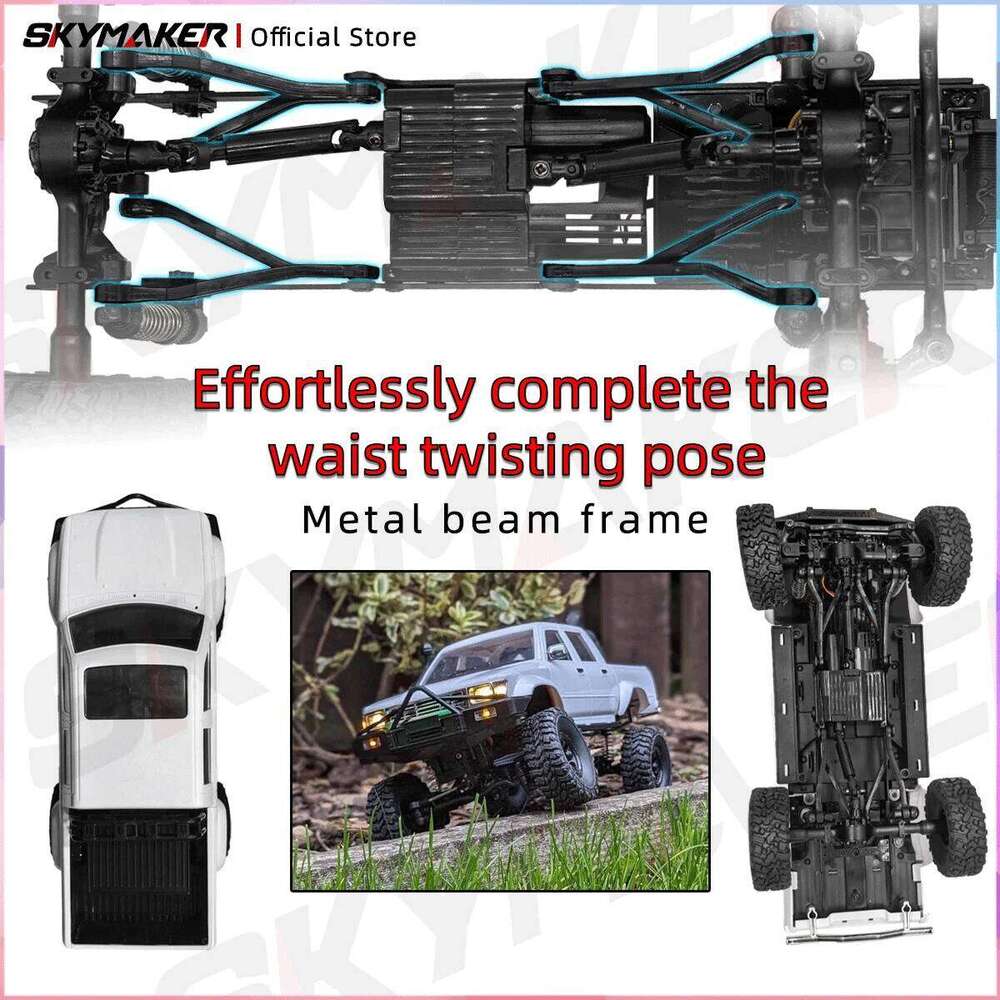 WPL C64-1 RC Car 1:16 Hailax 2.4G 4WD Remote Control Pick-up Truck Controllable LED Light Electric Toy Off-Road Vehicle Mode Z260303