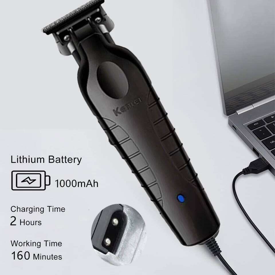 Kemei 2299 Barber Cordless Hair Trimmer 0mm Zero Gapped Carving Clipper Professional Electric Finish Cutting Machine 26H0304
