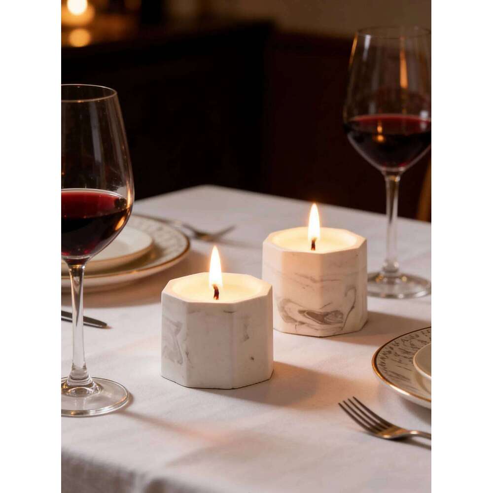 Ink stone plaster cup candle aromatherapy creative gift for a cosy bedroom home with long-lasting essential oil fragrance W260304