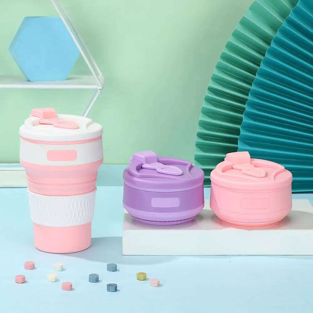 350ML Mugs Travel Collapsible Silicone Cup Folding Water BPA FREE Food Grade Drinking Ware Mug Tea Coffee Cups S260303