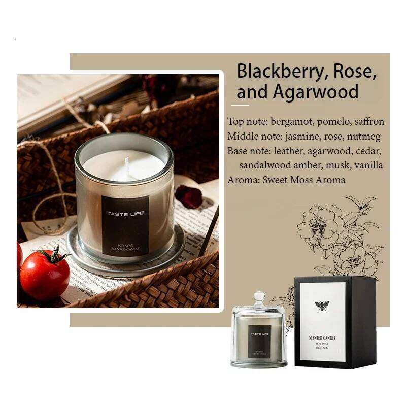 Golden Bell Cover Glass Cup Scented Gift Creative Home Relax Aromatherapy Smoke Free Fragrance Decoration Candle W260304