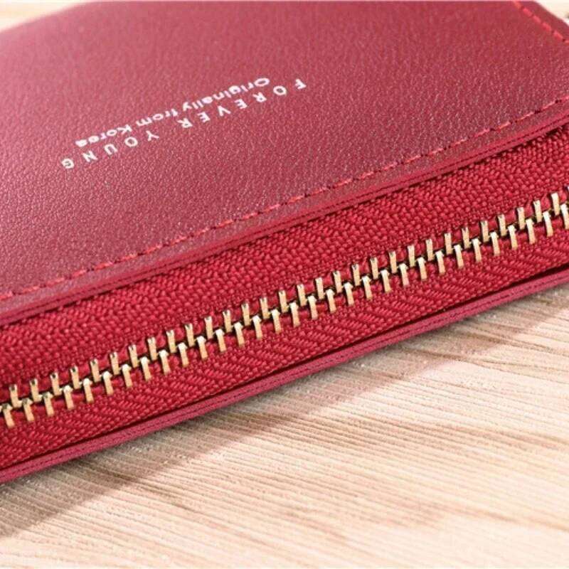 PU Leather Short Tassel Wallets for Women Cute Mini Korean Female Girls Zipper Coin Purses Wallet Small Card Money Bags C260304