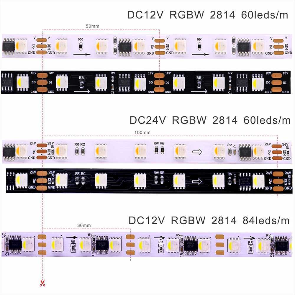 WS2814 RGBW WW NW CW 12V 24V WS2814 Led Strip Light 4in1 Similar SK6812 RGBW Group Addressable WS2811 5050 3pin Led Lights IP30 H260304
