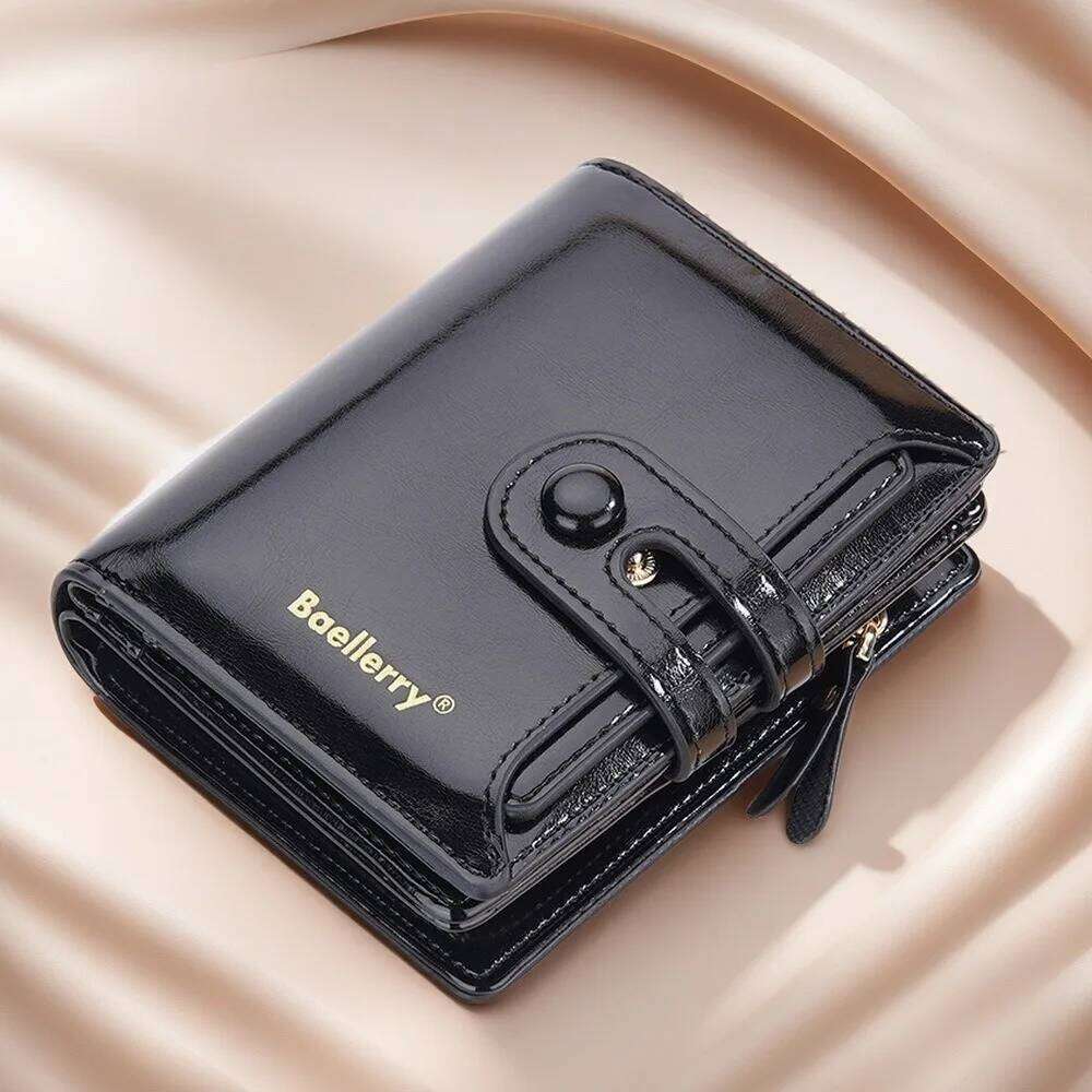 Women's Oiled Waxed Leather Wallet - Buckle Closure, Vertical Zipper Coin Pocket & 6 Card Slots Heritage Design C260304