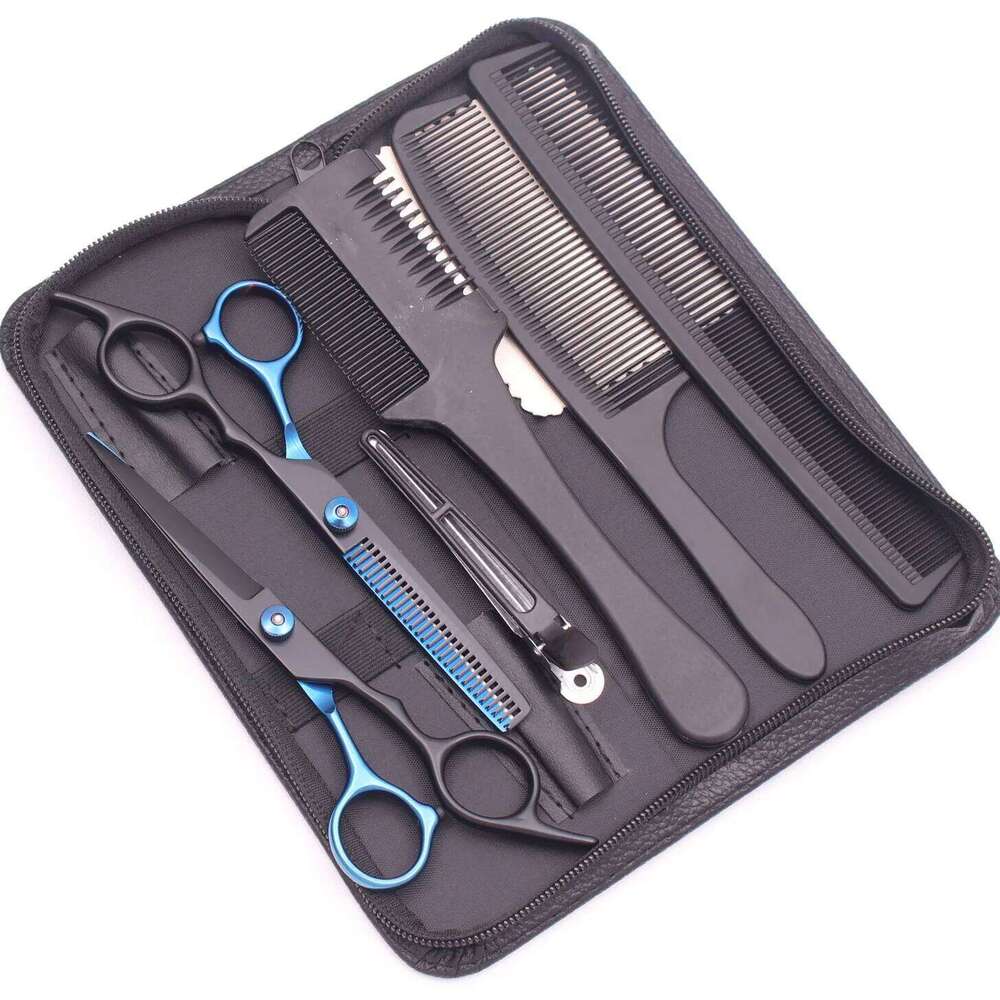 7-Piece Professional Hair Cutting Kit with Scissors Accessories - Stainless Steel Thinning Shears for Stylists & Home Use H260303