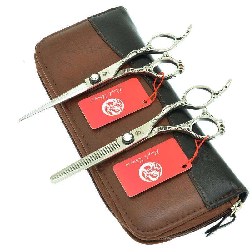 Purple Dragon 6 inch Scissors Salon Hairdressing Japan Steel Professional Barber Hair Cutting Thinning Shears A0073B H260303