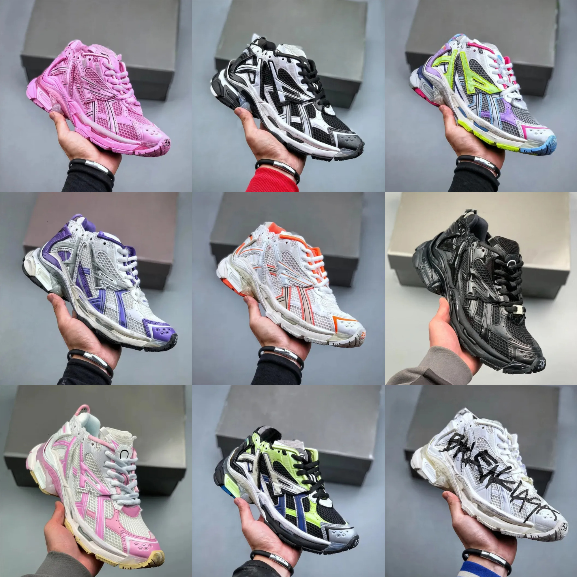 Designer Track Runners 7.0 7.5 Brand Sneakers Platform Black White Blue Beige Burgundy 2.0 3.0 Luxury Mens Women Shoes Grey Multicolor Pink Ancien Daddy Outdoor Trainers