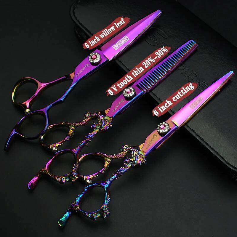 5.5/6/7/7.5/8/9 inch Cutting shears Hairdressing Hair Thinning Shears razor Salon Barber Scissors set H260303