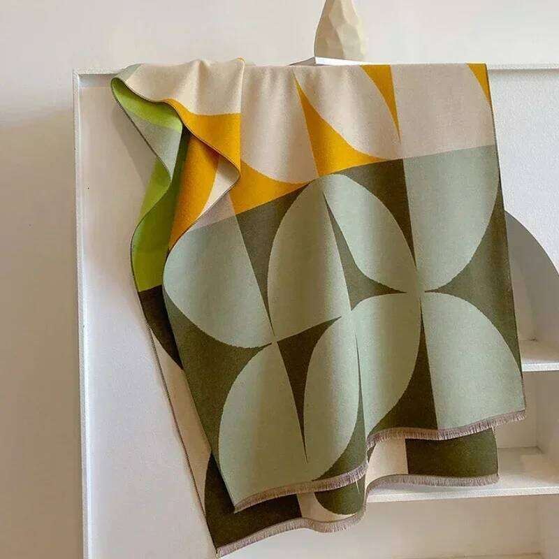 2024 Fashion Lattice Print Cashmere Shawl Wrap Women Winter Autumn Warm Large Pashmina Bufanda Scarf Thickened Female Hijab Lady XJ260304