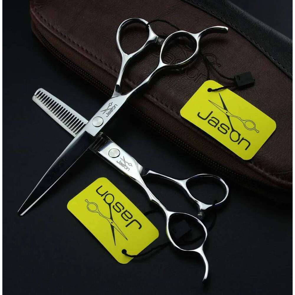 345# 4Pcs Suit Left Hand Hairdressing 5.5''/6.0'' Brand Jason Japan 440C Cutting Thinning Shears Hair Scissors H260303