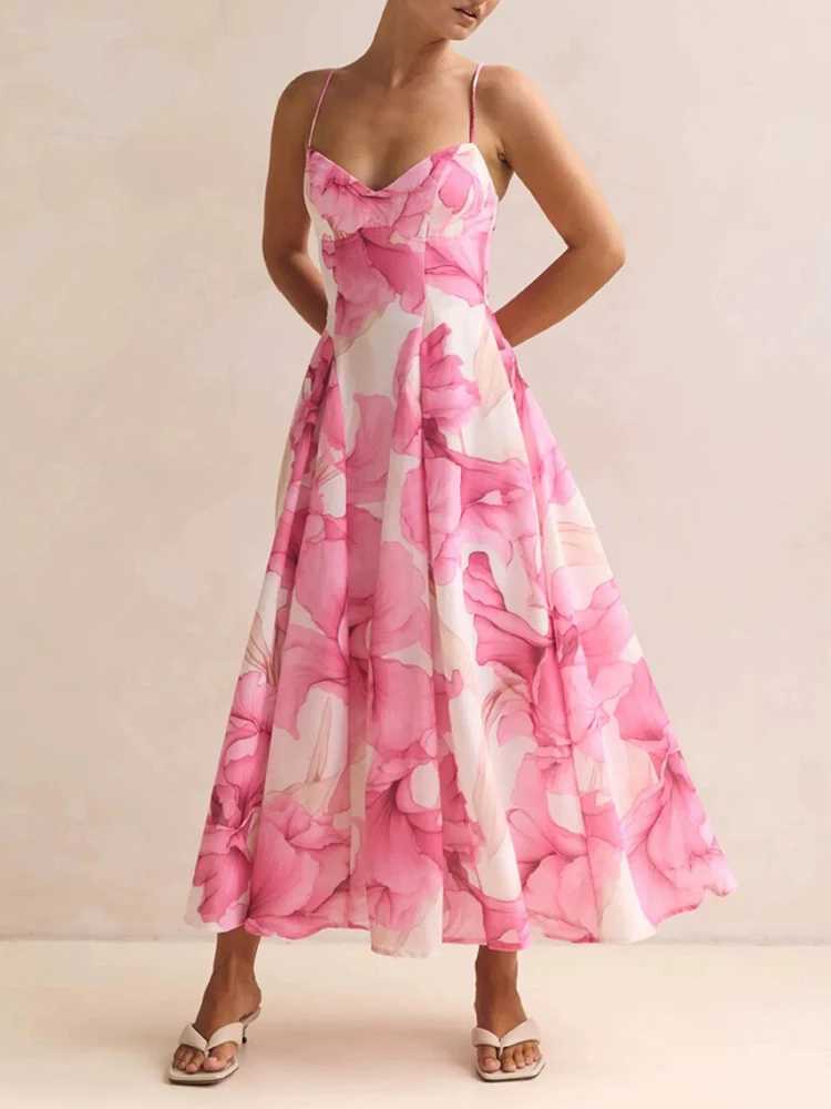 Small fresh sweet and stylish mid lengTH camisole dress wiTH digital and large display for spring new style dress M260304