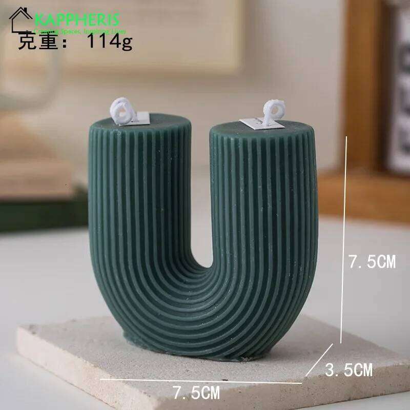 U-shaped Candle Scented Aesthetic Decorative Ribbed Home Personalized Smokeless Candles Gift Set for Guests W260304