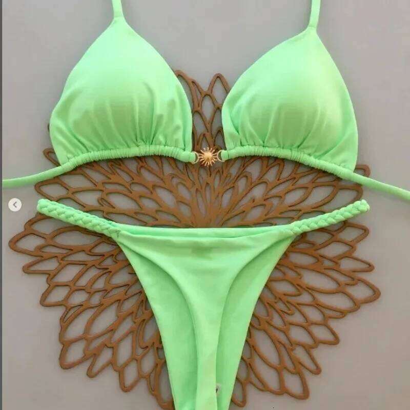 New Split Briefs Bikini Sexy Brazil Swimsuit Women's Beach Vacation Bikin Y260303