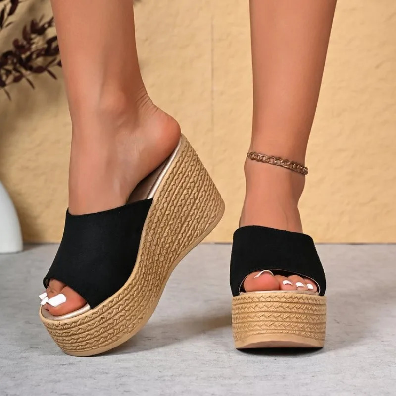 Summer Womens Sandals Peep-Toe Shoes Woman High-Heeled Platfroms Slides Women Casual Wedges for Women High Sandals 260303
