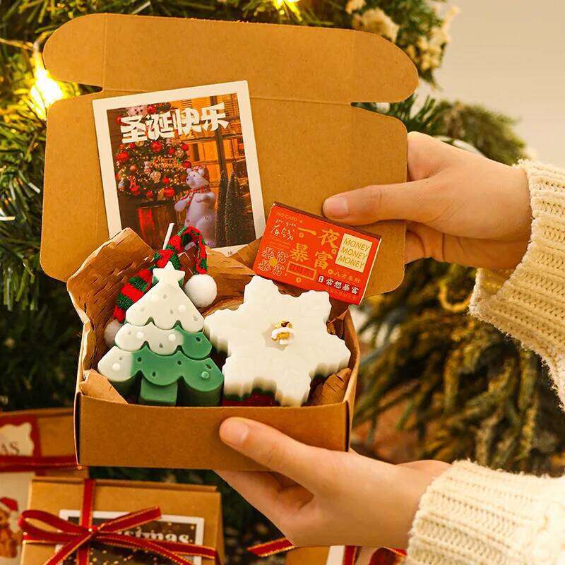 Tree Scented Decorative Set Holiday Candle Festive For Christmas Decor Home Decoration Gift Giving W260304