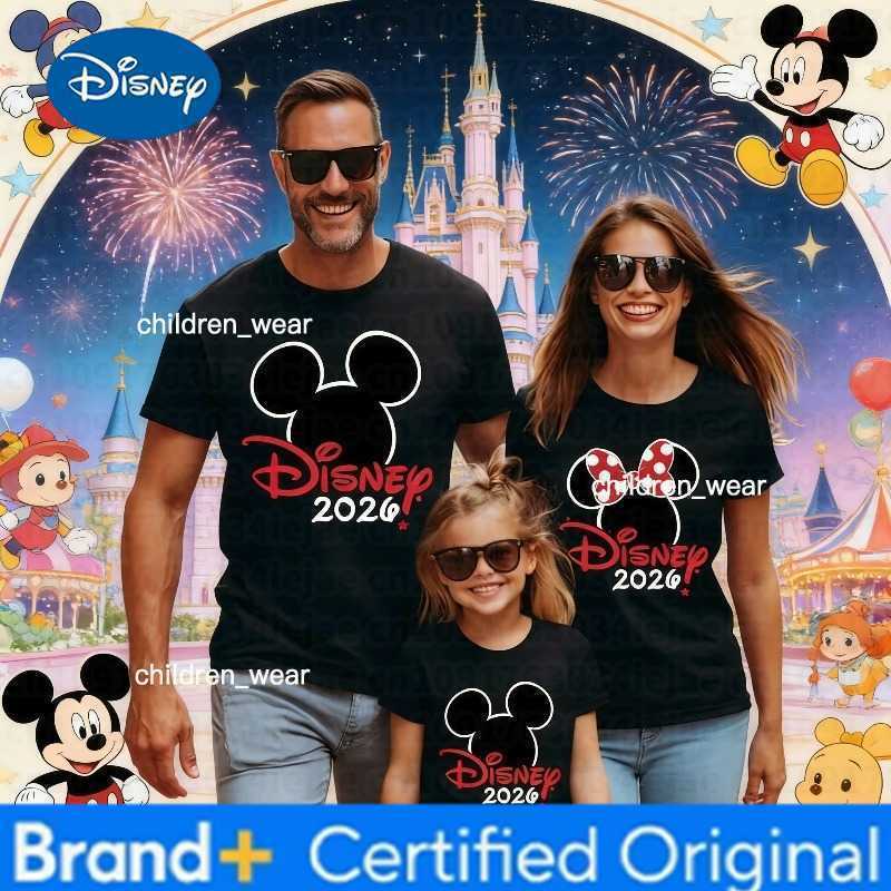 Disney 2026 Trip Mickey and Minnie Shirts 2026 Boys and Girls T-shirts Family Outfits Vacation Cotton T-shirts H260304