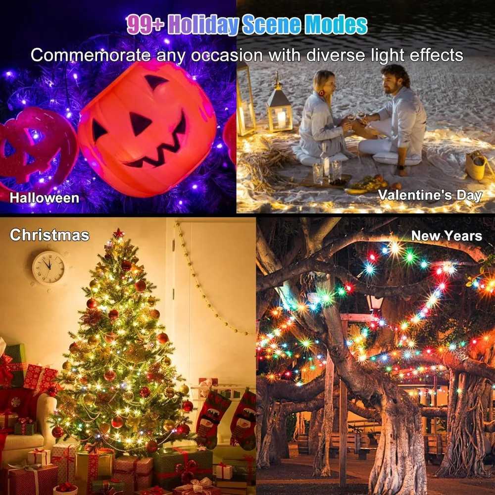 5V USB RGBIC String LED Bluetooth Fairy Lights Dreamcolor RGBIC DIY Party Christmas Tree Lights Wedding Decor Garland for Home H260304