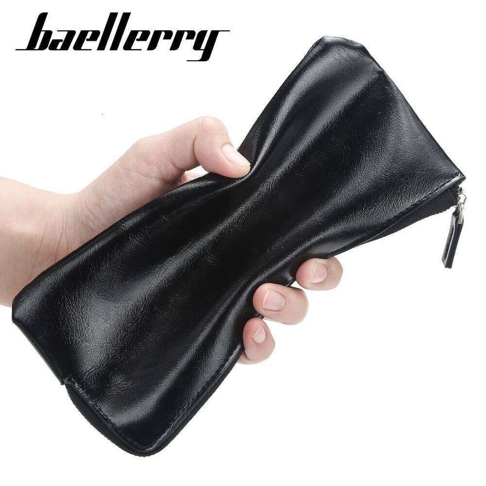 Designer Long Wallet for Men Unique PU Leather Zipper Coin Pocket 6 Slots RFID Protection Business C260304