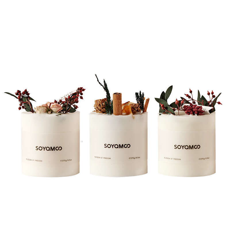 Cross-Border High-End Long-Lasting Fragrance Floral Home Bedroom Aromatherapy Dried Flower Candle Gift W260304