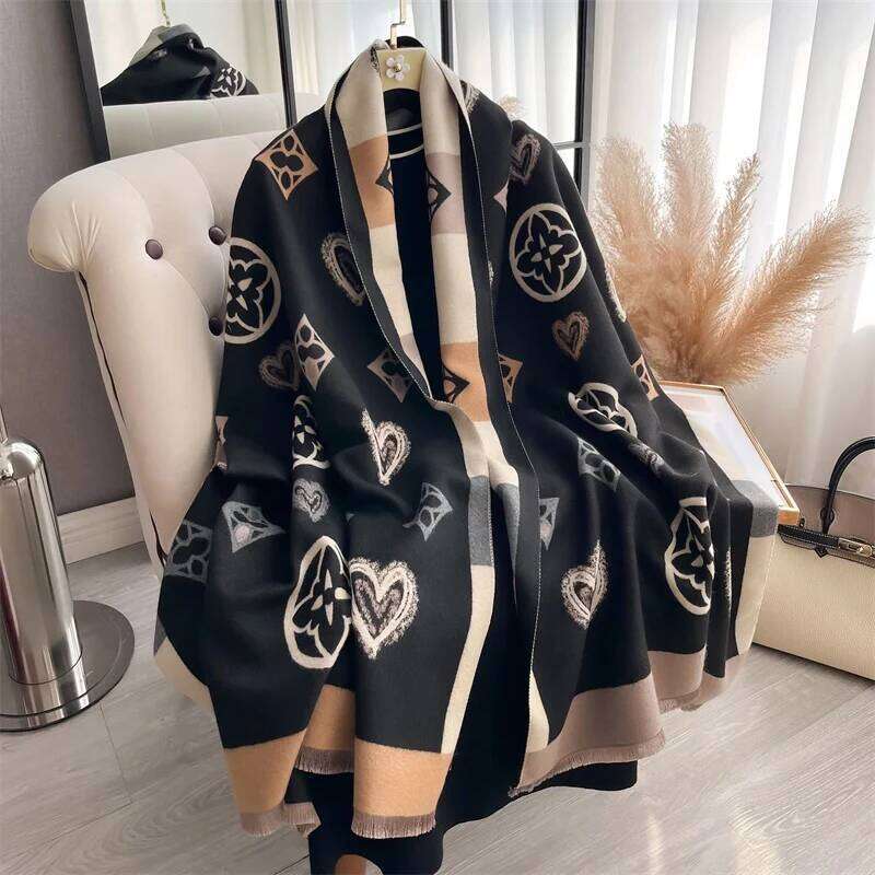 Winter Boho Paisley Jacquard Pashmina Shawls Scarf for Women Wrap Cashmere Blanket Warm Thick Stoles Lady Bufanda Travel Stole XJ260304