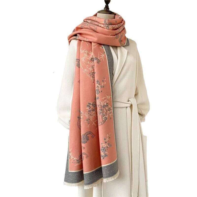 2024 New Luxury Warm Poncho Cashmere Winter Women Scarf Shawl Wraps Female Pashmina Bufanda Echarpe Thick Travel Blanket XJ260304