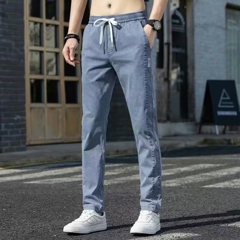 Men's Vintage Versatile Casual Pants Designer Pants Spring Summer Loose Thin Jeans INS Pants Men's New Long Pants
