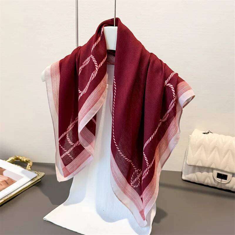 Luxury Solid Color Square Scarves For Women Soft Stain Neck Scarf Shawl Warp Elegant Neckerchief Bandanas Fashion Hijab XJ260304