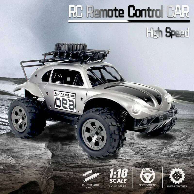KYAMRC 1:18 2.4G 4 Channels RC Beetle Rock Crawlers 18km/h Double Motors Drive Remote Control Car Model Off-Road toy Z260303