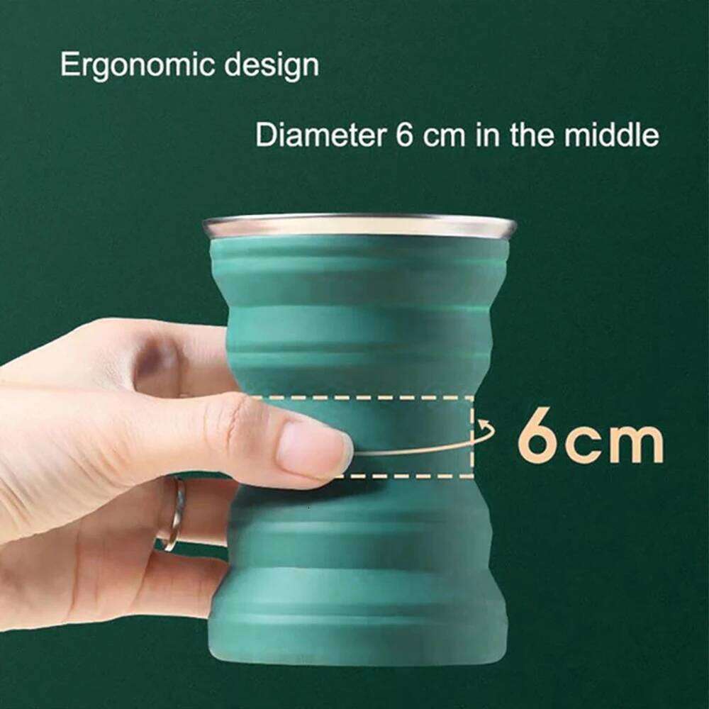 Portable Silicone Foldable Cup With Lanyard Heat Resistant Collapsible Cups Lid Folding Storage Travel Mug For Hot Water S260303