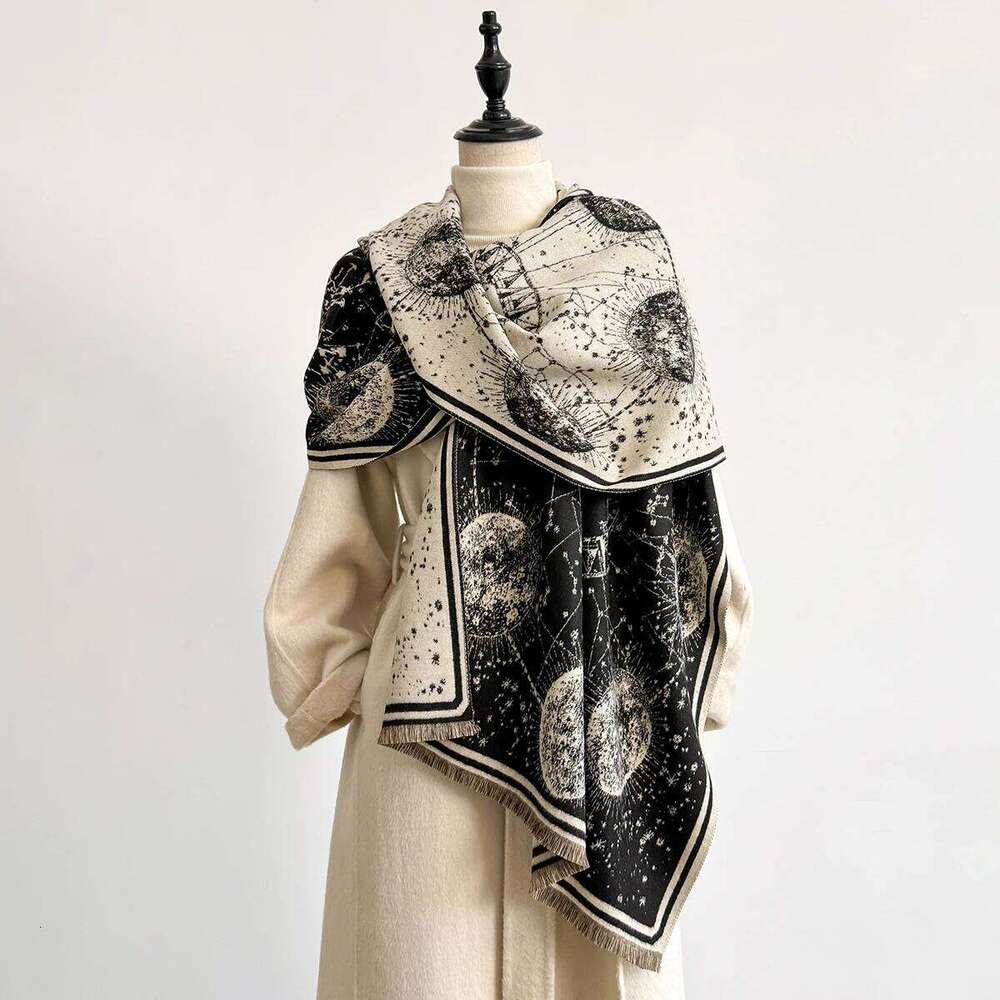 Elegant Ladies' Jacquard Pashmina Cashmere Scarves Winter Thick, Warm, Two-Sided Shawl, Coldproof and Windproof Blanket Scarf XJ260304