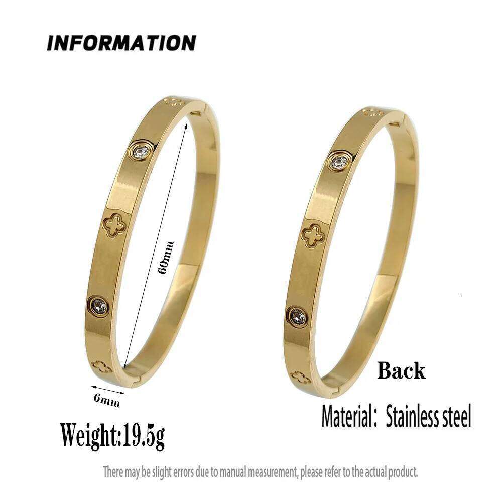 New zircon stainless steel gold-plated women's high-quality waterproof metal bracelet, party jewelry XJ260303
