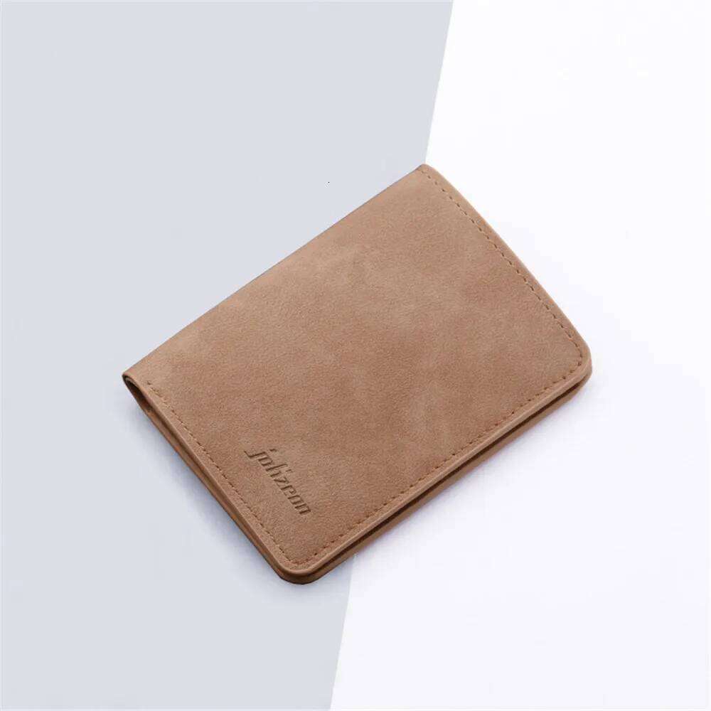 PU Leather Purse Frosted Card Holder Retro Embossed Folding Wallet Thin Men Soft Coin Pouch Bag For Women 2022 Trend 8*11cm Mini C260304