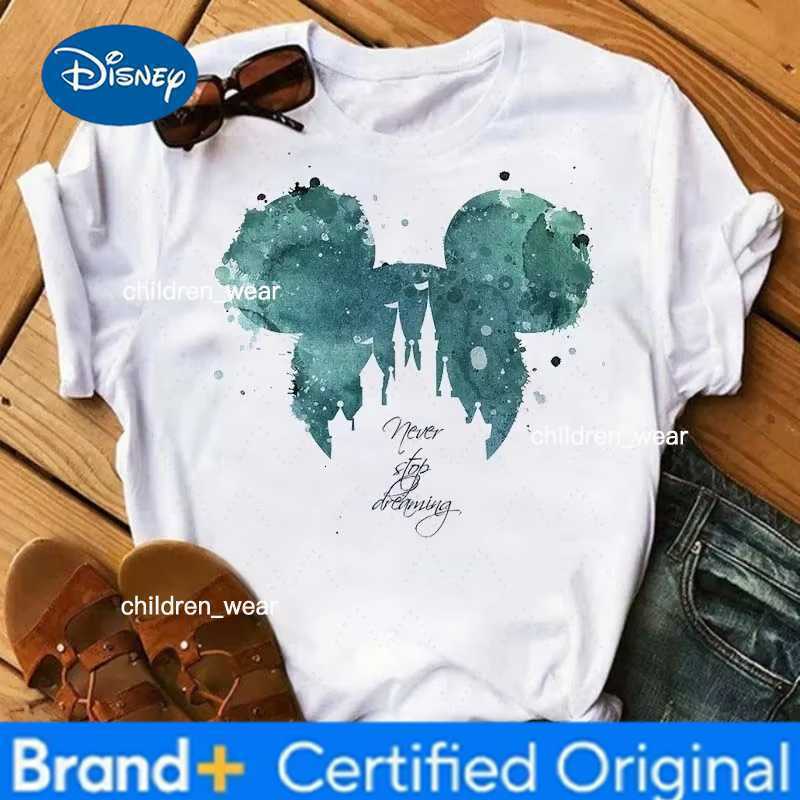 Disney Cartoon Mickey Mouse Printed Cotton T-Shirt Womens Top Pattern Hippie T-Shirt Funny Harajuku T-Shirt Fashion Parent Child Top H260304