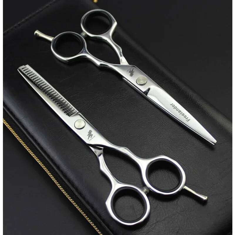 Professional Japan 4cr 6 inch Black cut haircut sissors thinning barber hair cutting shears hairdresser scissors H260303